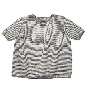 Talbots Vintage Striped Cotton Sweater Women's L Blue White Resortwear Beach